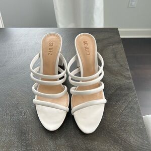 SCHUTZ Elegant White Strappy Heels